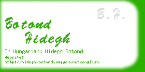 botond hidegh business card